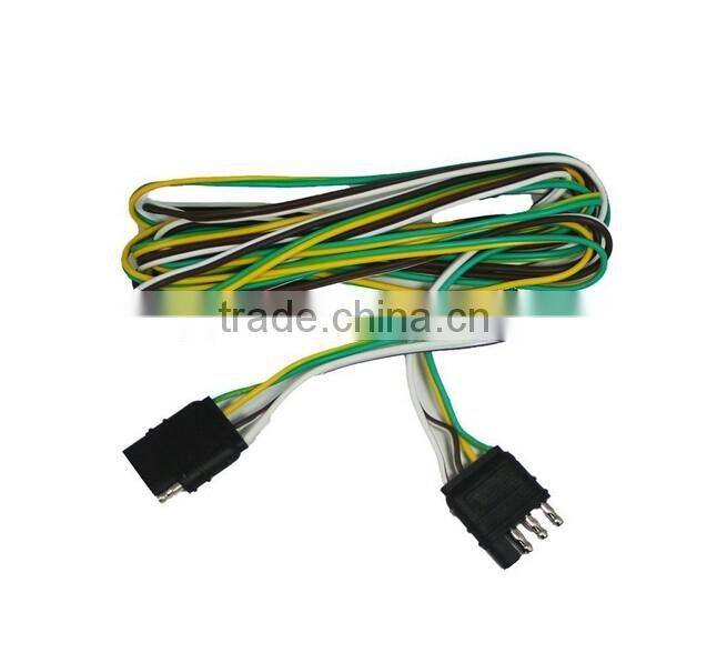 S10388 4 Way 4 Pin Plug Flat 20 Gauge Trailer Light Wiring Harness Extension 8ft