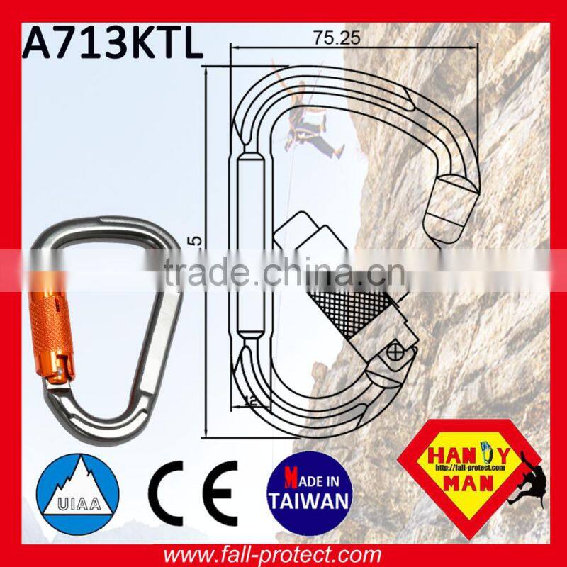 With CE & UIAA Quicklock Mountain Climbing Carabiner Made Of Aluminum