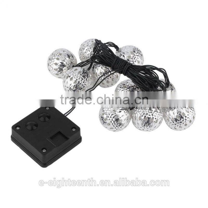 2016 new arrival 10 LED Moroccan ball Solar Garden String Lights Lamp for christmas outdoor garden party