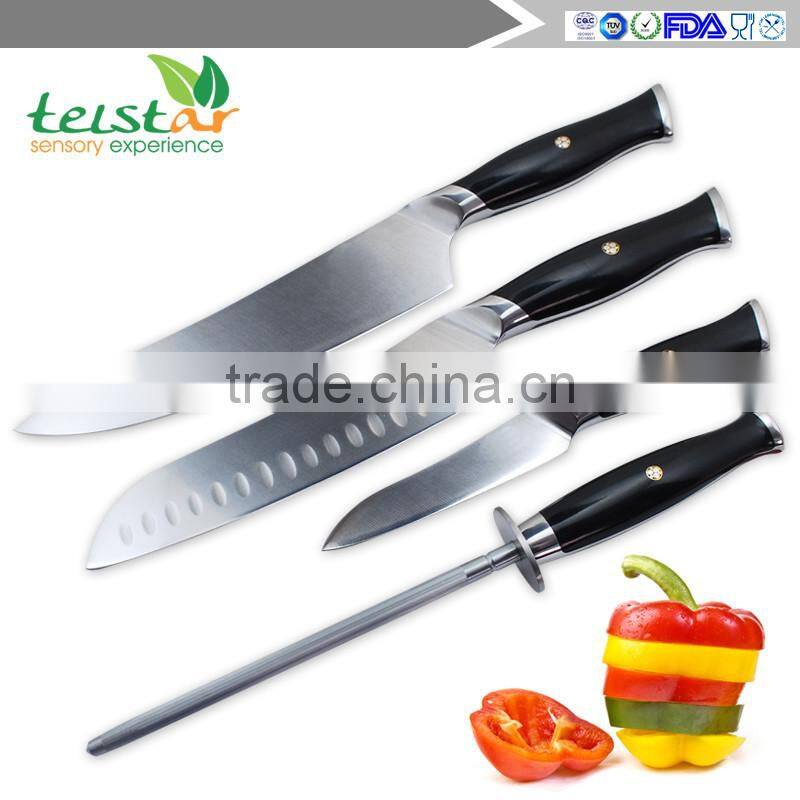 Hot buy 5 PCS forged stainless steel kitchen knives set Black Gift Box