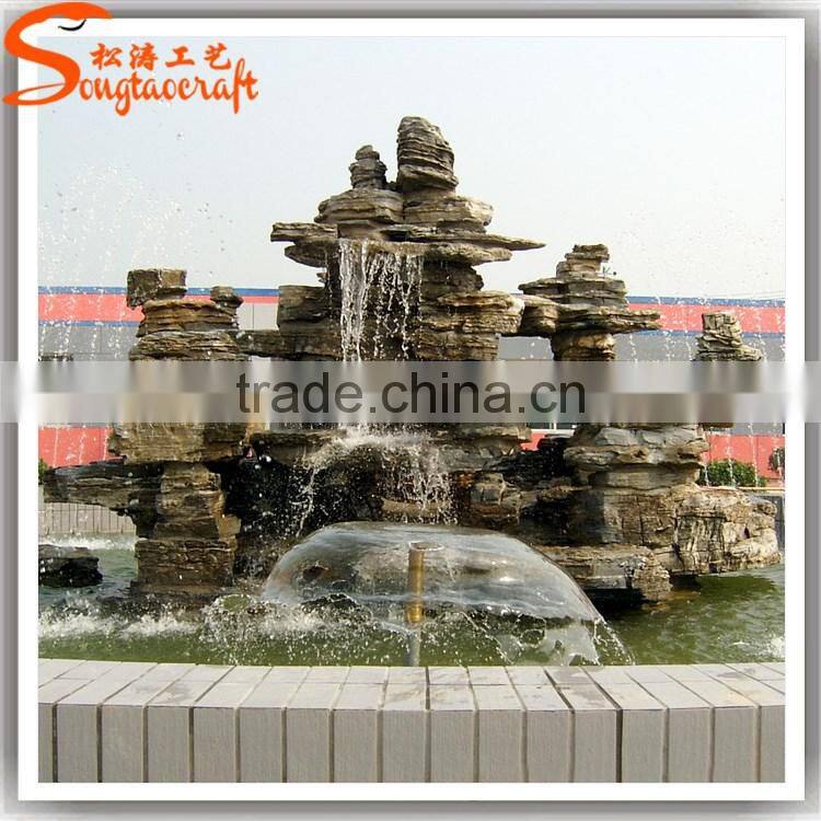 Artificial Waterfalls Fountain outdoor decoration customized fiber glass artificial waterfall fountain