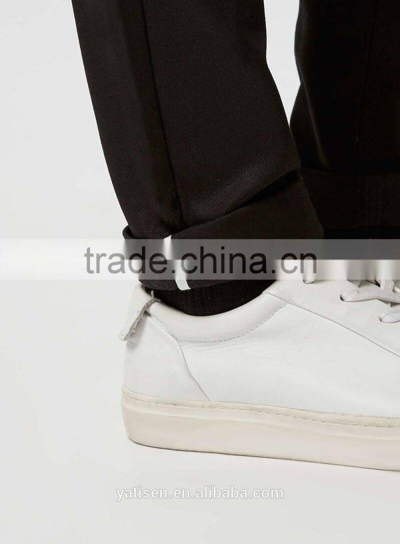 Black Twill Stretch Skinny Chinos new fashion men's solid slim fit cotton casual pants trousers