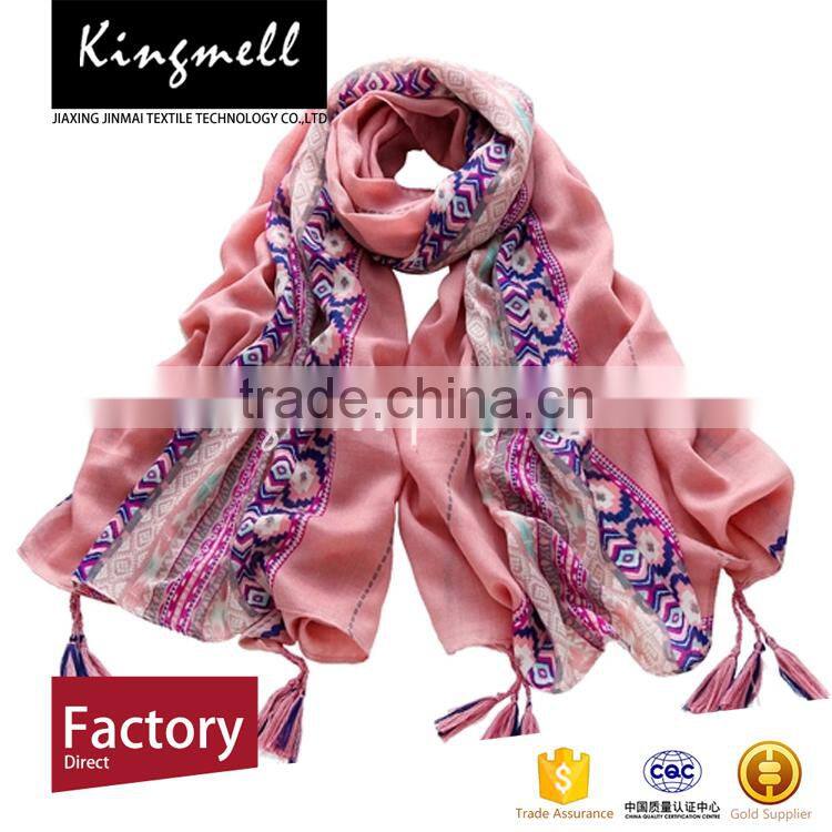 Custom Chinese Supplier's Fashionable Digital Printed Cotton Scarf for Lady