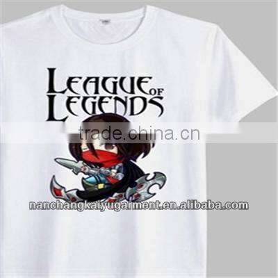 2014 summer new men's famous brand designer casual league of legends printing 100% cotton short-sleeve T-shirt