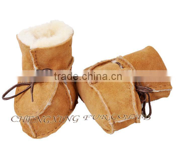 CX-SHOES-05A Fashion Real Sheep Skin Fur Funny Baby Shoes