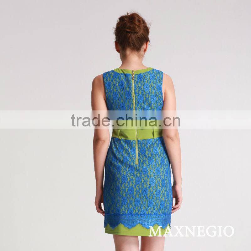 Top violet color fashion summer ladies simple fashion dress