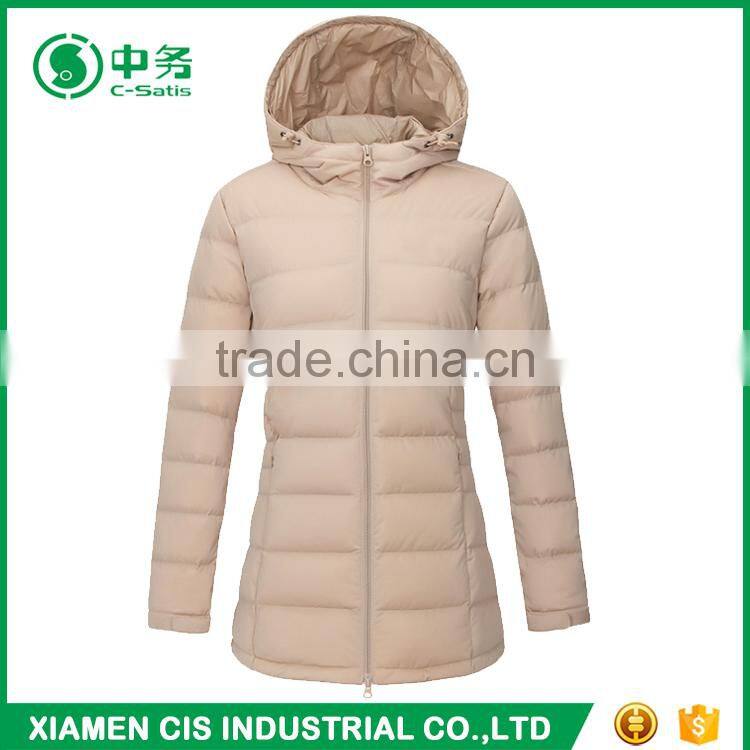 Fashion Design Windproof Warm Long Style Ladies Blank Winter Jacket