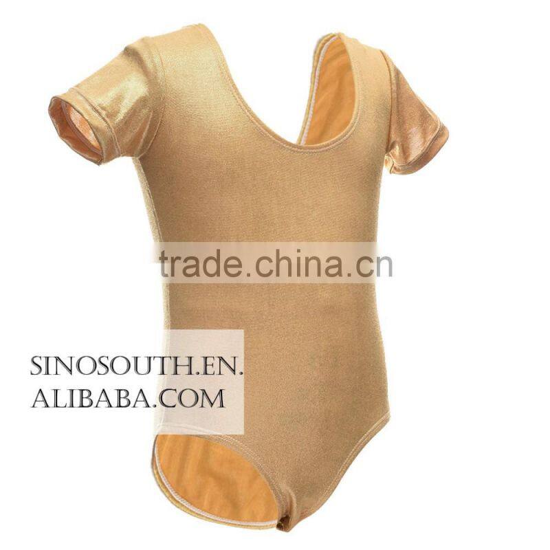 2017 New arrival ballet Sparkle Short Sleeve gymnastics leotard for girls