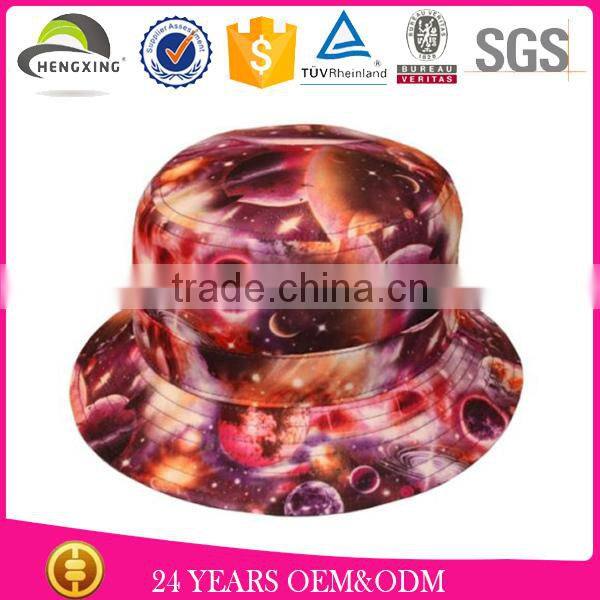 Man 100% Cotton Fashion Galaxy Space Printed Summer Outdoor Bucket Fisherman Hat custom of men's hats