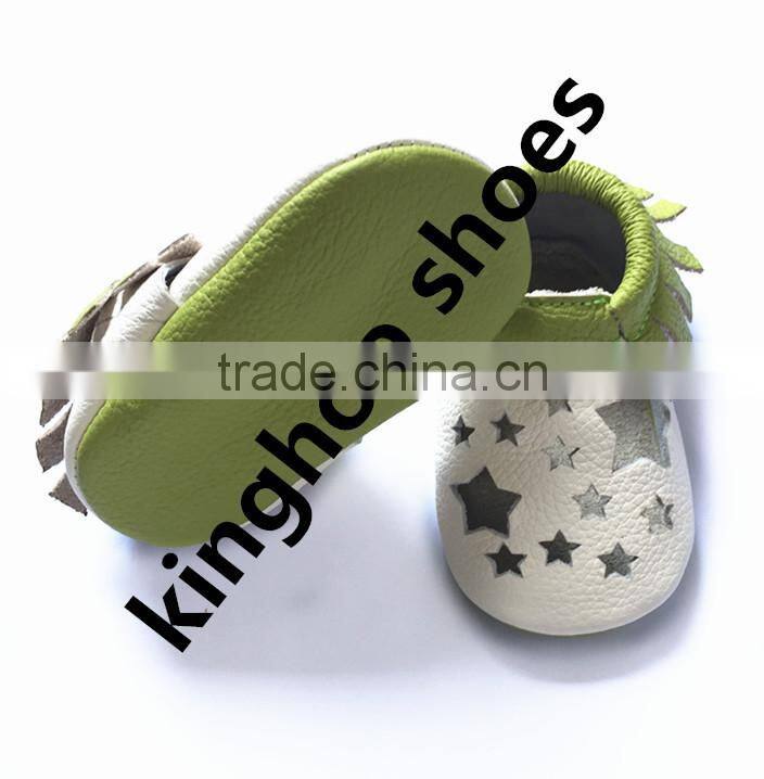 popular design genuine cow leather and hight quality soft sole baby shoes