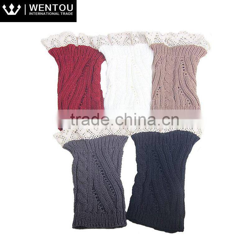 wholesale women's charcoal 2 button short style lace boot cuffs