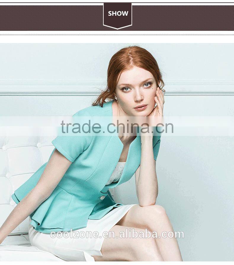 Women summer two pieces business suits office lady uniform