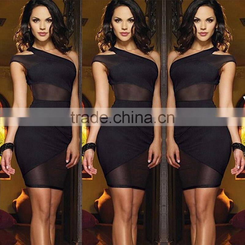 2016 wholesale Latest Design V-neck Sleeveless Long Beaded Pink Chiffon Party Dress