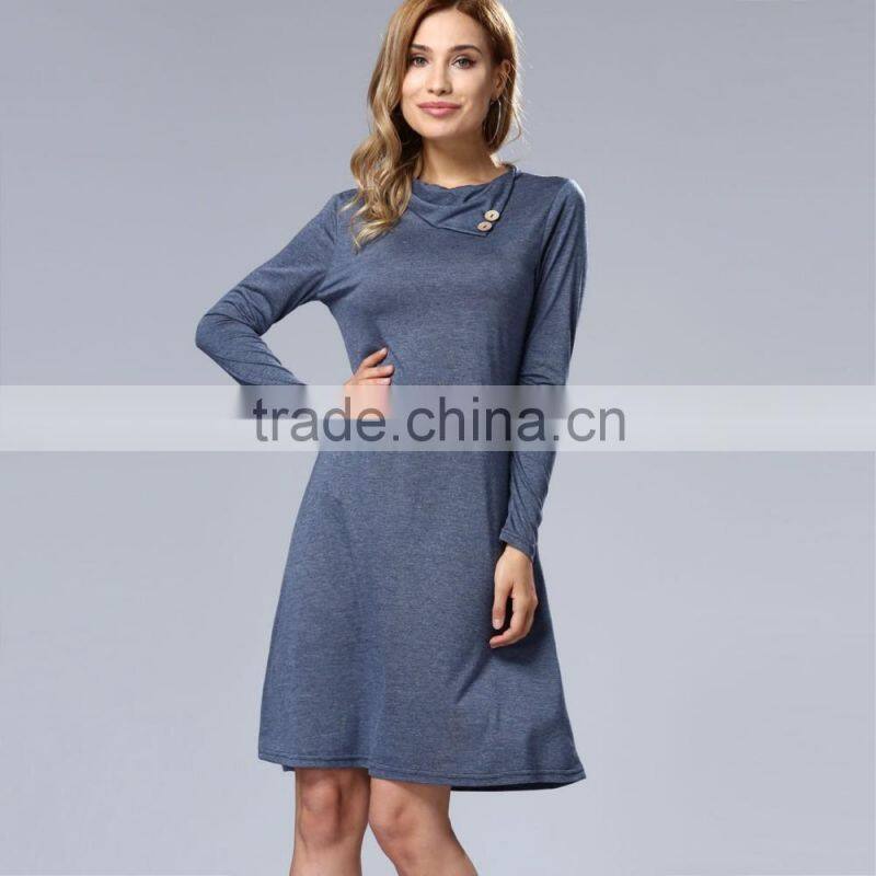 Wholesale elegant summer dress women long sleeve casual dress 2017