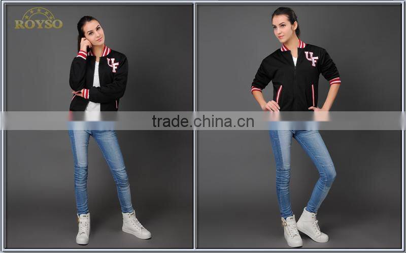 Customize Custom Youth Size Black Women Ladies Baseball Letterman Bomber Cheap American School Uniform College Varsity Jacket