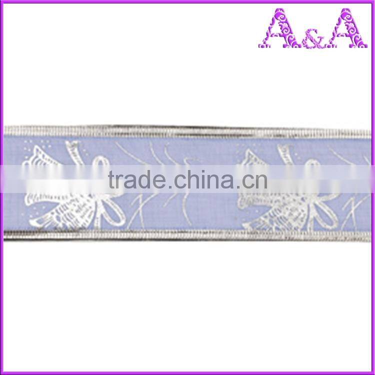 Fancy Christmas Decoration Wired Ribbon,Custom Decorative Grosgrain Ribbons