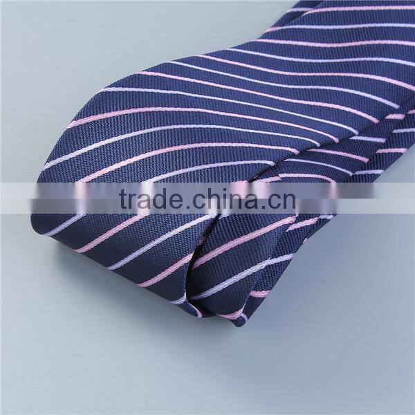 Polyester Necktie Navy Blue Stripe Polyestser Necktie