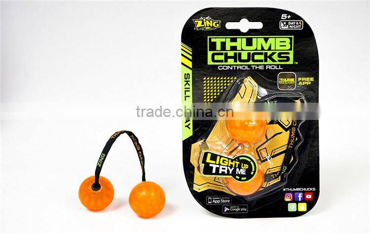 Flashing Led Light Up Finger Fidget Thumb Chucks Anti Stress Toys Multi Colors Finger LED Yo Yo Ball