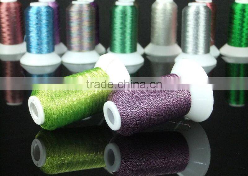 Metallic Machine Sewing Embroidery Thread Luxurious Thread Filament 500m *32 Assorted Colors , High Luster , Strong Strength