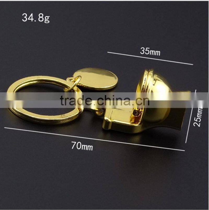 Top Quanlity Accessory Keyring Golden NEW Keyfob Funny 3D Toilet Keychain