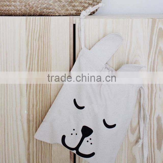 Drawstring Shoe Cloth Canvas Travel Storage Bag Pouch For Kids Children