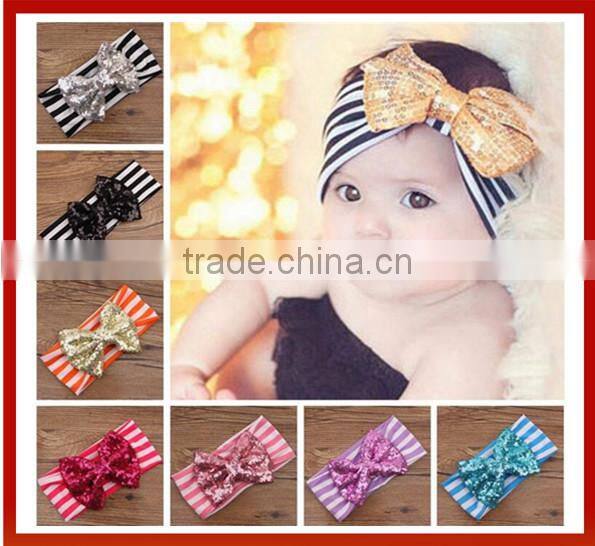 New Baby Turban Headband With Bow /New Design Fancy Baby Headbands
