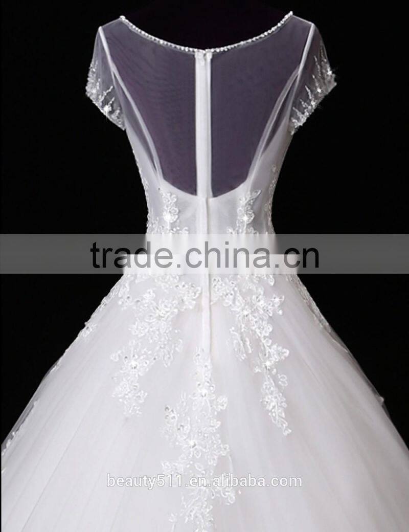 2017 Sexy Shoulder belt lace mermaid color wedding dress bridal for bride Scoop neckline bridal dress F10601