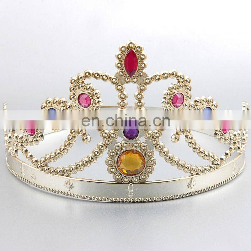 HBN-1447P Plastic costume tiara crown 6colors