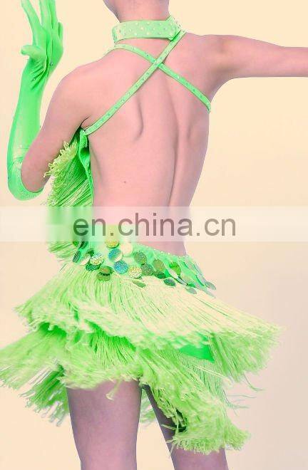 2015 ANNA SHI beautiful Style Of Latin Skirt With Rhin Stone