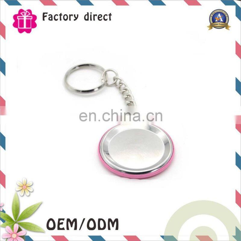 Tin Plate button key chain metal key chain