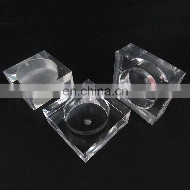Custom Thick Large LED Dome Light Clear Acrylic Square Display base