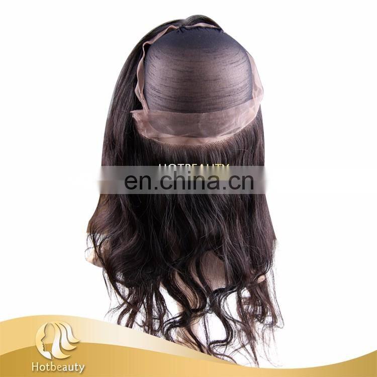 Wholesale cheap unprocessed indian human temple hair 360 frontal lace closure for women