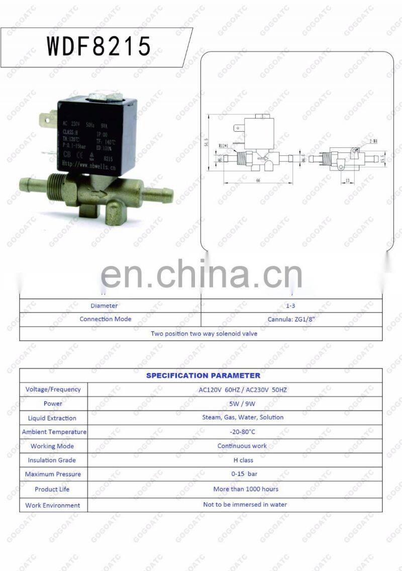 normally closed ZG1/8" continuous work water electric welder two position two way solenoid valve