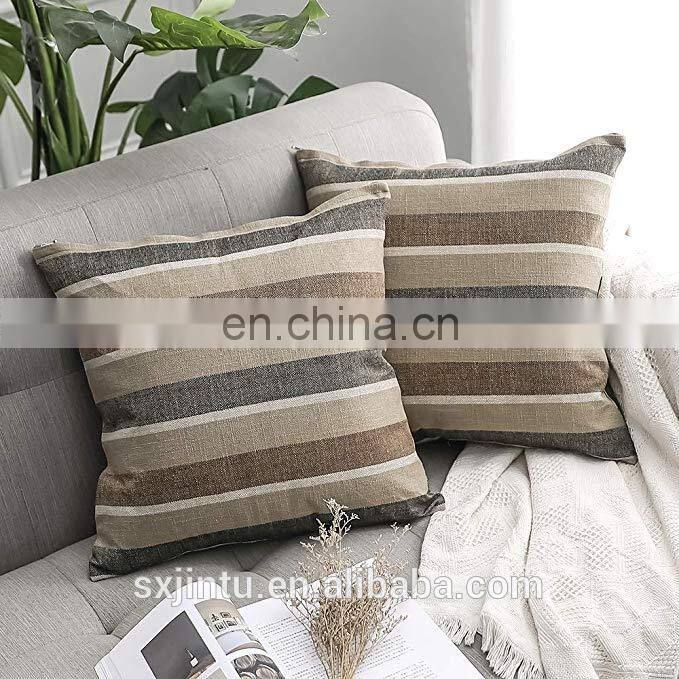 Decorative Classic Retro Stripe Throw Pillow Covers Cushion Case for Sofa Bedroom