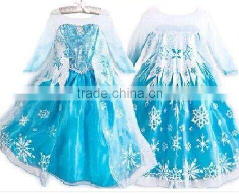 high quality little queen fancy dress holloween costume frozen elsa dress wholesale