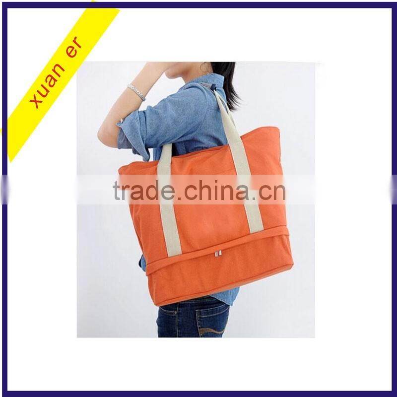 Multifunctional foldable casual large capacity women bag with shoe bag