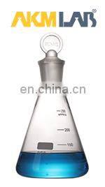 AKMLAB Laboratory Pyrex Glass Erlenmeyer Flask with glass stopper