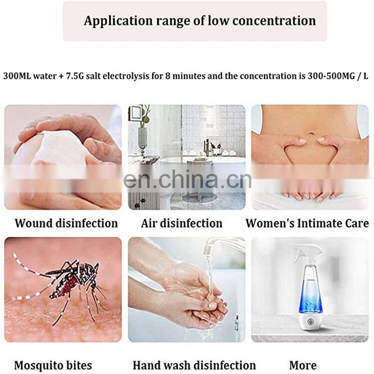 Multi function portable homeheld homemade sodium hypochlorous acid disinfection water maker electrolytic generator