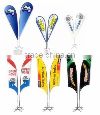 2014 Double Sided Printed Beach Flag Feather Banner Flag