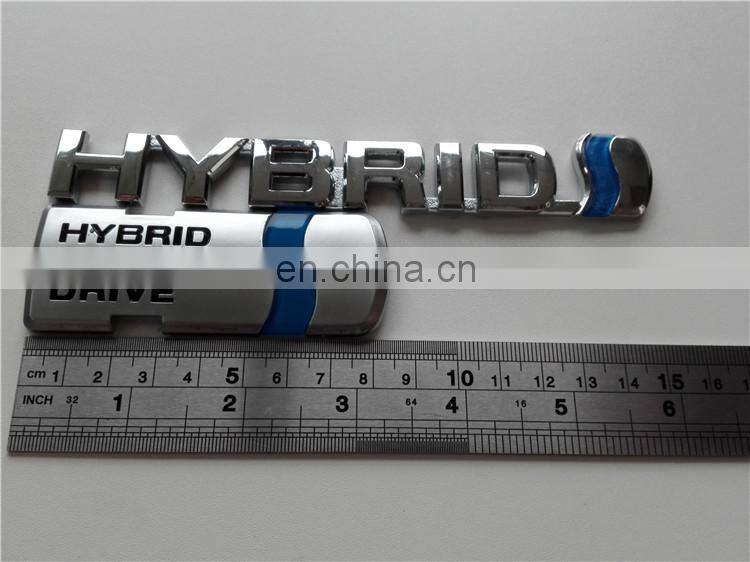 Plastic Custom Chrome Letter Car Body Decoration Hybrid Synergy Drive Rear Emblem