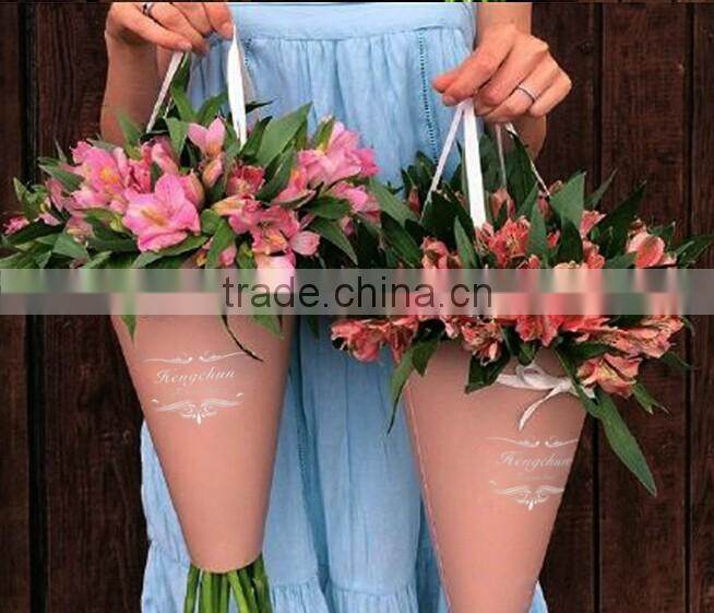 Custom company logo eco-friendly gift bag with flower/ flower gift box