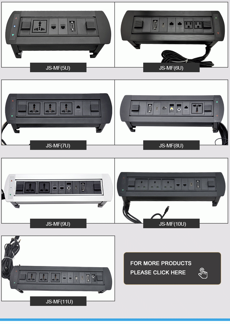 Motorized Hotel Magnesium Alloy furniture Power Outlet With Usb Socket