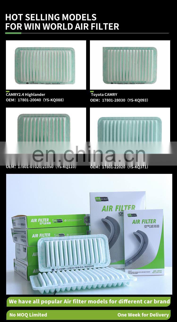 Wholesale new carbon fiber 17801-23030 excellent quality car air filter For Toyota/Peugeot/Citroen