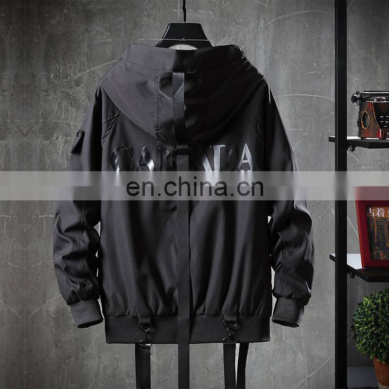 Wholesale custom men's autumn and winter jacket long-sleeved casual sports outdoor hooded jacket aviator to overcome