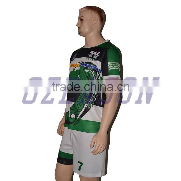 Top Rugby Jersey Supplier Custom Made Sublimated Rugby Jersey Rugby Shorts