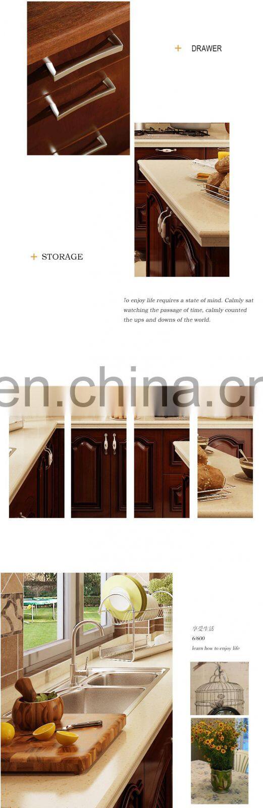 North American Classic Oak Solid Wood Kitchen Furniture Pantry Storage Island Cherry Wood Kitchen Cabinets