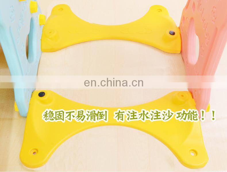 2020 kids happy slide and bear ball pool plastic indoor slide for sales