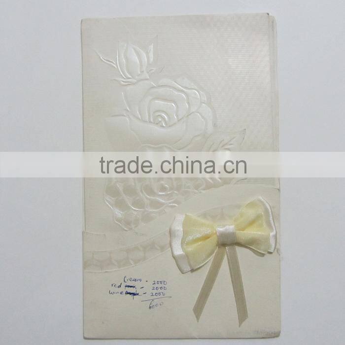 Conventional Type Off White Cheap Wedding Invitation Card