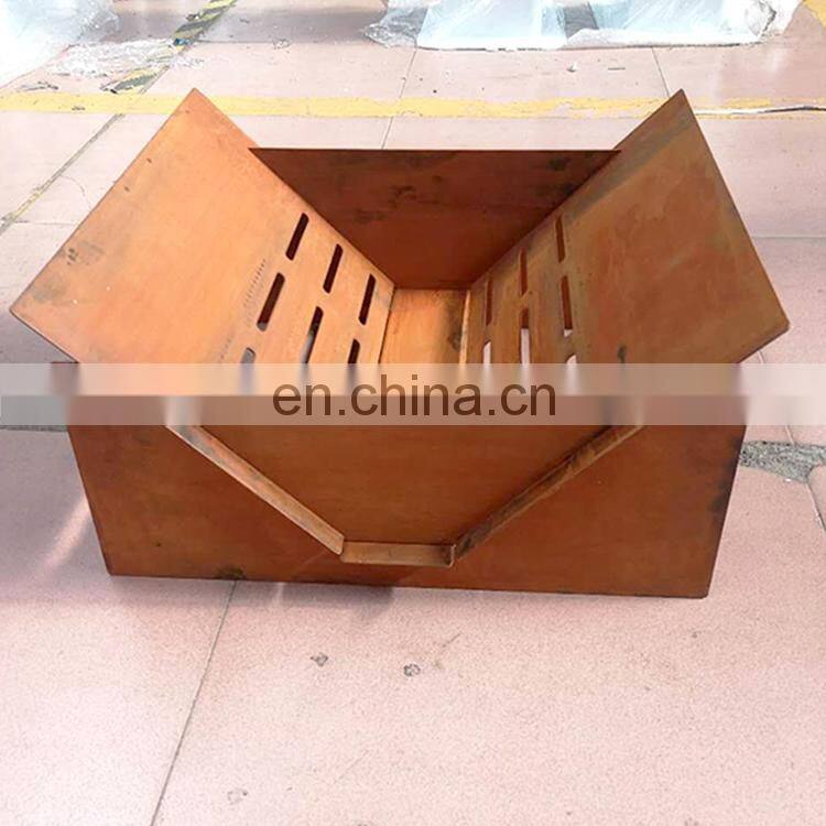 Patio Camping Wood Burning Corten Steel Outdoor Fire Pit