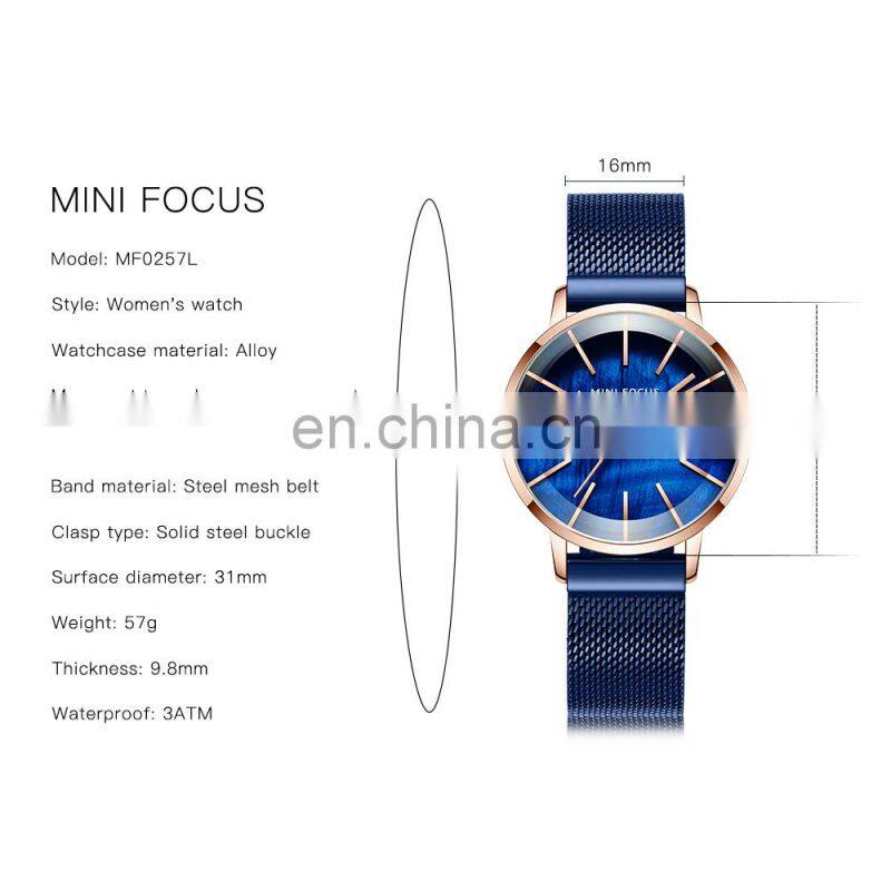 MINI FOCUS New arrival lady gift watch set Japan movement watch Stainless strap Steel band lady watch with cheap price